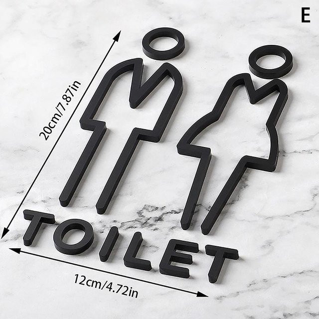 Global Pavilion Acryl-Waschraum-Schild als Unisex-WC-Tür-Wandetikett mit Aufkleber für Männer und Frauen - Bild 1