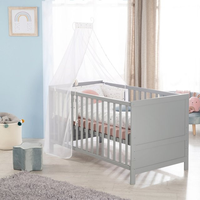 Roba Kinderbett modern in Beige oder Grau mit Gitterseite B/H: 70 x 140 cm - Bild 1