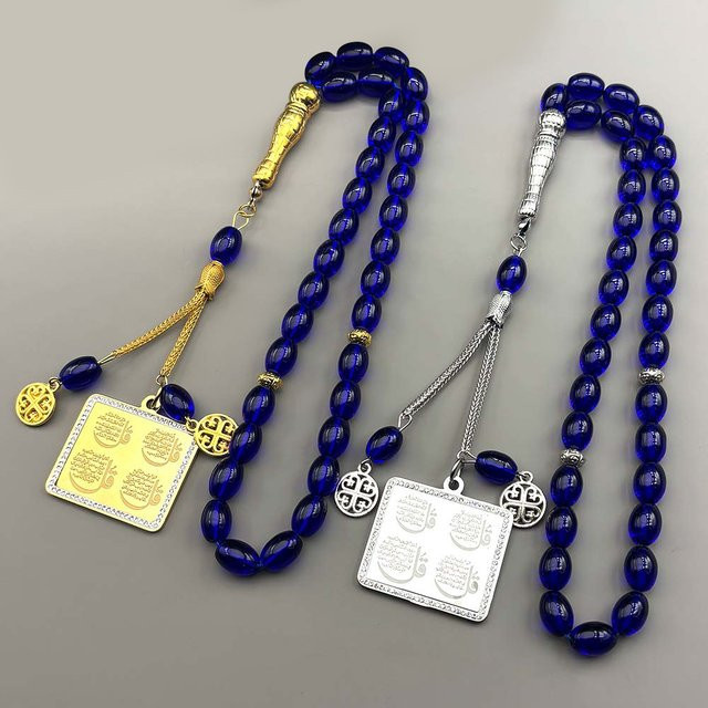 JYTF Auto-Anhänger Edelstahl, Silber, Glas-Gebetsperlen, Unisex - Bild 1