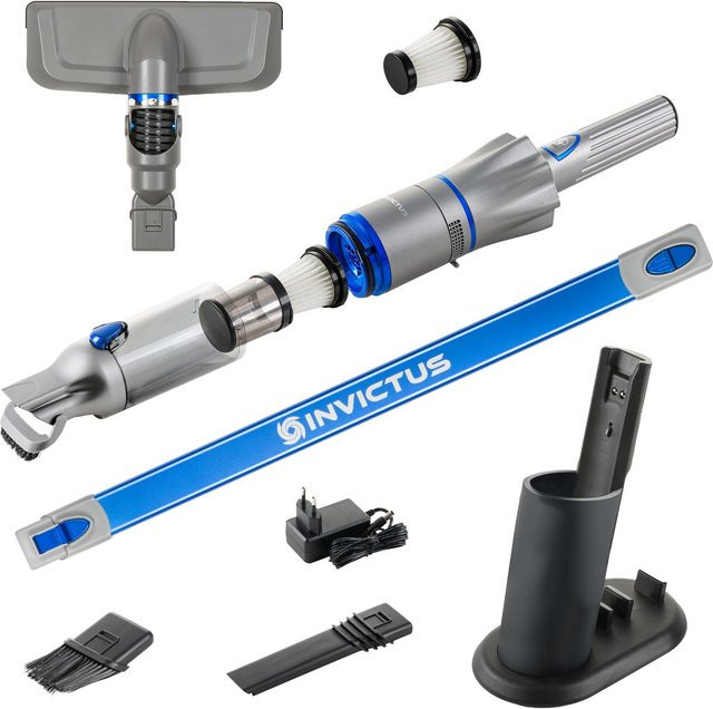 Genius Invictus One 2.0 Hand- und Bodenstaubsauger Set, blau/grau/silber, beutellos mit HEPA-Filter und Parkettdüse - Bild 1