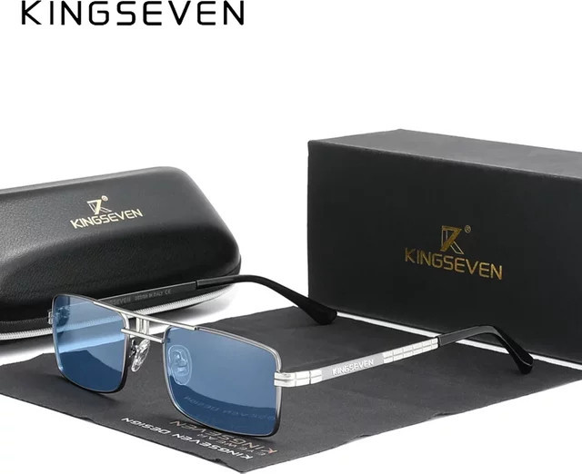 KINGSEVEN Sonnenbrille Rechteck, Metall, polarisiert, Herren - Bild 1