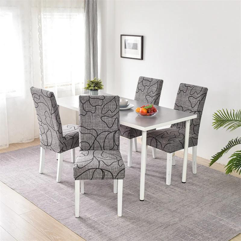 Bestbags Elastischer Stuhlbezug mit Blumenmuster in Grau für Esszimmer und Bankette - Bild 2