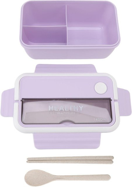 KONNWEI Bento Box Lunchbehälter mit Trennwand, mikrowellengeeignet und auslaufsicher, Violett, 1,4 l - Bild 1