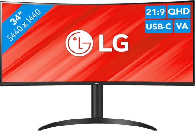 LG UltraWide 34WR55QK Monitor mit 34 Zoll QHD 1440p VA-Panel in Schwarz und USB-C Anschluss - Bild 1