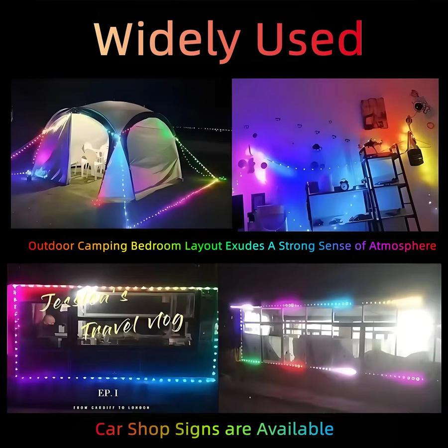 CHNAITEKE Dreamcolor RGBIC LED Lichterkette mit Bluetooth APP-Steuerung und USB-Anschluss, Multicolour Dekolichterkette für Party und Hochzeit - Bild 6