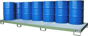 Bauer Auffangwanne AW-12 aus Stahl in Grün, B/T/H: 388,0 x 130,0 x 20,0 cm - Bild 1