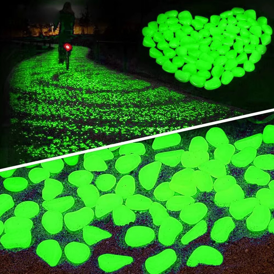 300 Stück leuchtende Kieselsteine in Blau als dekorativer DIY Kies für Aquarium und Hof - Bild 5