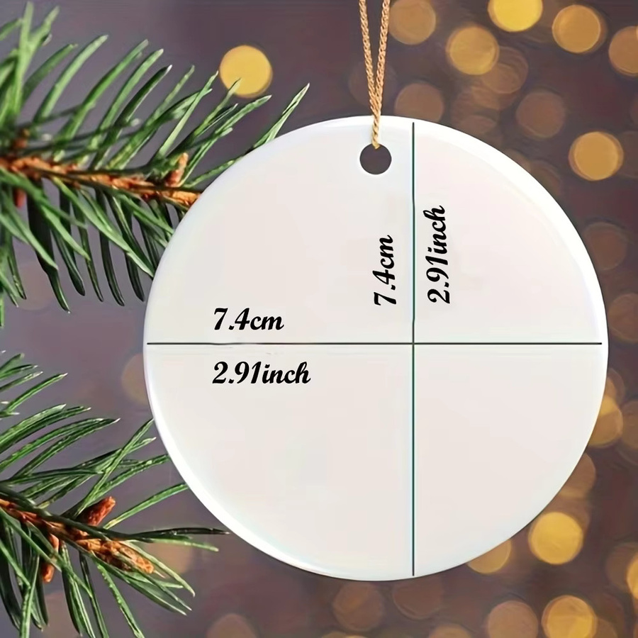 BAUTOBVC Personalisiertes Aquarell-Haustierfoto-Ornament aus Keramik in Weiß, rundes Weihnachtsanhänger-Geschenk für Hunde oder Katzen - Bild 2
