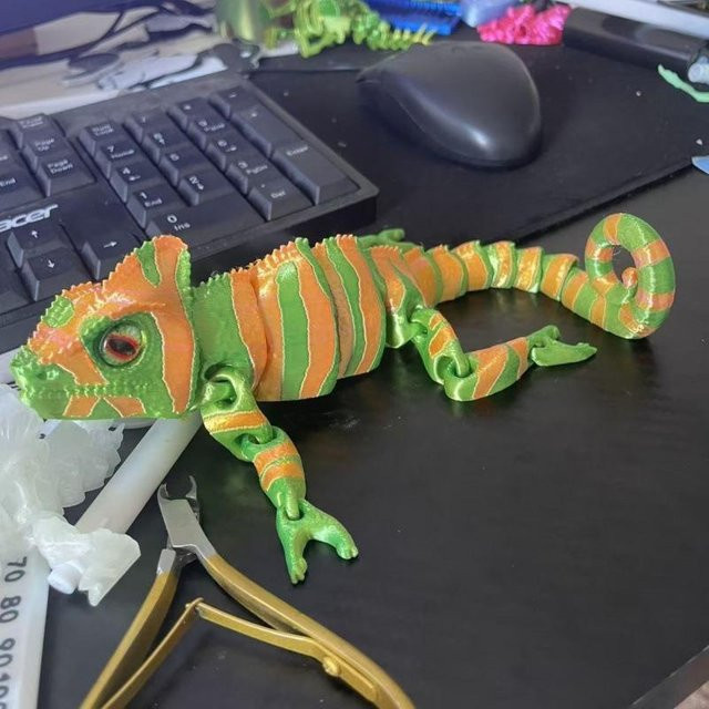 Chamäleon-Echsen-Modell, 3D-gedrucktes Spielzeug, grün, ab 14 Jahren - Bild 1