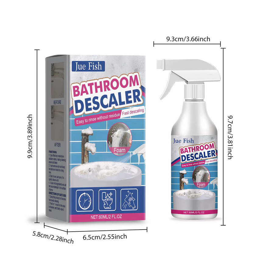 Jue-Fish Badezimmerreiniger zur Tiefenreinigung von Dusche, Badewanne und Waschbecken zur effizienten Flecken- und Geruchsentfernung, 60 ml - Bild 4