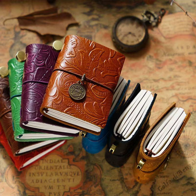 AIGUONIU Vintage-Reiseheft Mini Edition Loseblatt-Notizbuch aus Rindsleder - Bild 4