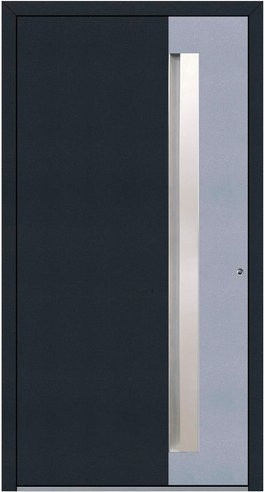 KNOCK Aluminium-Haustür Marte in Anthrazit/Grau mit Glaseinsatz und RC2-Schutz - Bild 1