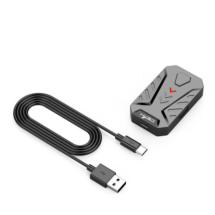 HXSJ P8 Kabelgebundener Tastatur-Maus-Konverter mit 3 USB-Anschlüssen, tragbarer Adapter für mobiles Gaming, Schwarz - Bild 3