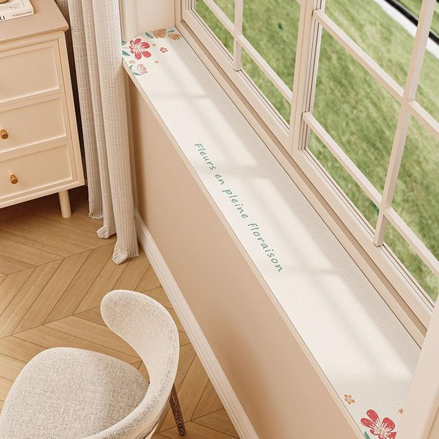 Yiran Furniture Fensterbankauflage aus Diatomeenerde, wasserdicht und waschbar, Farbe: Weiß, B: 150 cm, T: 10 cm - Bild 1