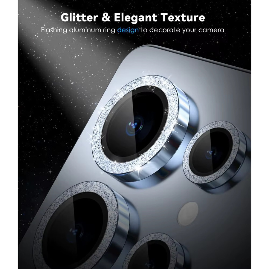 Kameraobjektivschutz aus gehärtetem 9H HD Glas mit Aluminiumlegierung für Samsung Galaxy S26 Ultra und S25 Plus in Blau und Silber - Bild 3