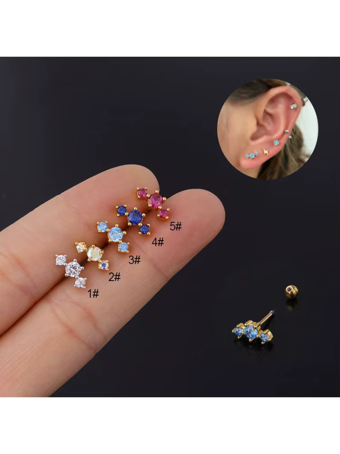 mling Ohrstecker Edelstahl, Zirkonia, Unisex - Bild 3