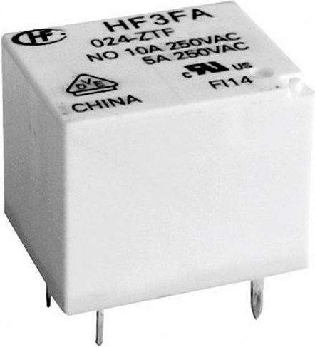 Hongfa HF3FA/024-ZTF Printrelais 24 V/DC 10A 1 Wechsler in Weiß - Bild 1