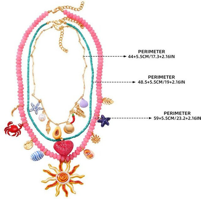Lucky Star Jewelry Halskette, Harzperlen, Zirkonia, Bunt, Damen - Bild 1