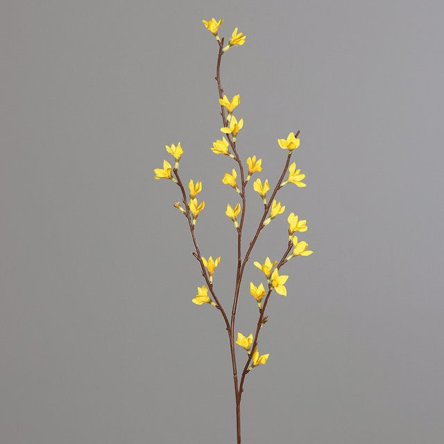 Künstlicher Forsythien-Zweig in Gelb und Multi aus Kunststoff und Draht - Bild 2