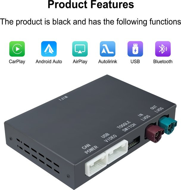 LEXXSON Kabelloses CarPlay und Android Auto Nachrüstkit Interface für BMW NBT System mit Mirror Link und DSP, Schwarz - Bild 1