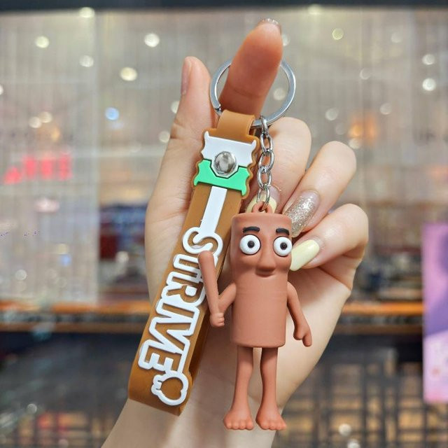 YIRAN Jewelry Anime-Figuren Cappuccino Schlüsselanhänger, braun, ab 14 Jahren - Bild 1