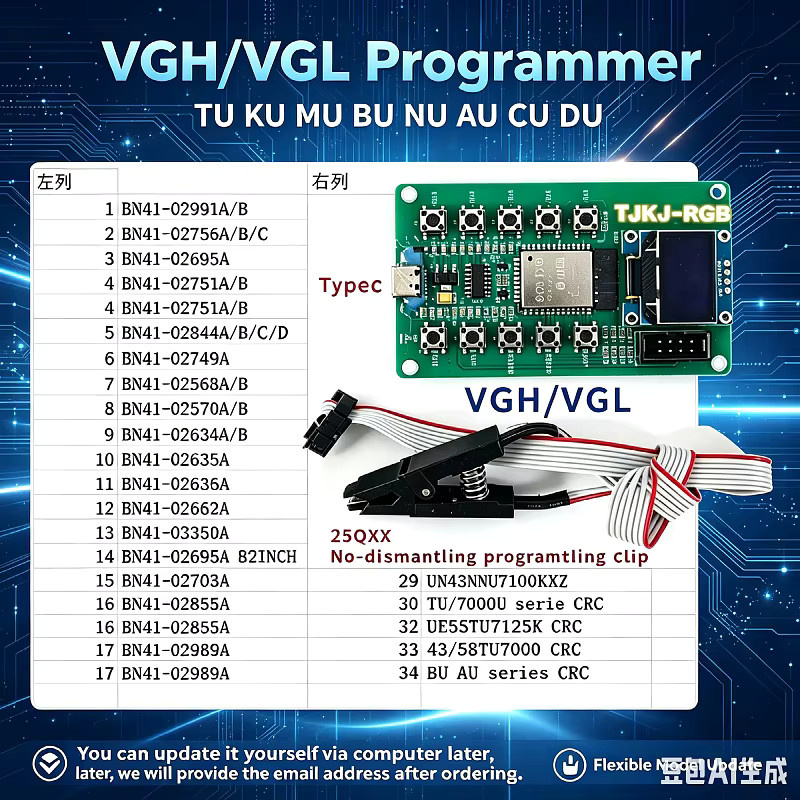 Samsung Programmierer für TV-Modelle VGH VGL TU KU MU BU NU AU CU DUVGH VGL in Blau und Grün - Bild 4