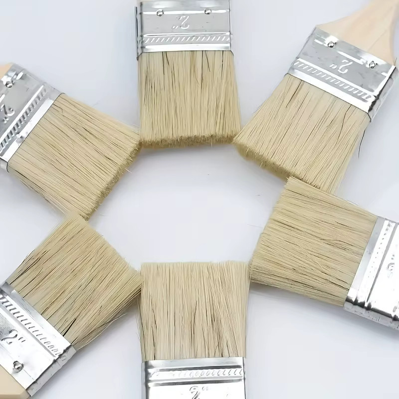 5/10-teiliges Flachpinsel-Set mit Holzgriff und Metallfassung in Multicolour, Breite: 5,08 cm - Bild 2
