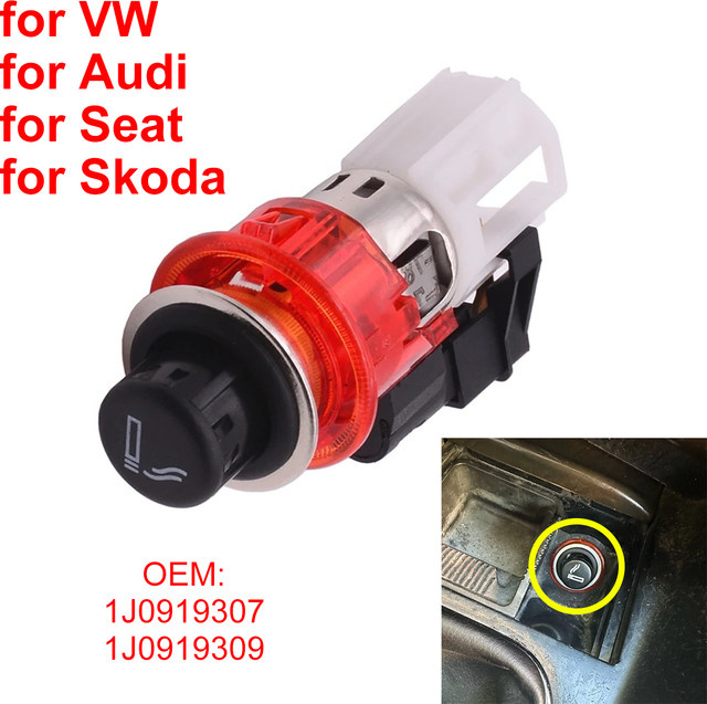 Zigarettenanzünder für VW Passat CC Golf Polo Tiguan, Audi A3, Skoda Octavia und Seat Leon, Teilenummer 1J 0919307, Marke FitzVito - Bild 1