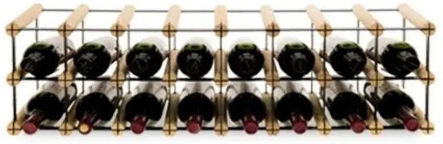 PROREGAL Vinotega Mod Metal Modulares Weinregal aus massivem Kiefernholz, Braun, H x B x T: 12,5 x 82,5 x 24,5 cm - Bild 1