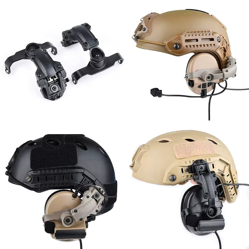 WADSN Taktischer Helm Schiene Mount Adapter für Contact Sordin Headsets, kompatibel mit Wendy und ARC Schienen, Schwarz und Beige - Bild 2