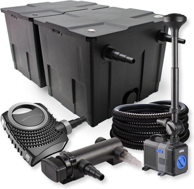 Sunsun 2-Kammer Filterset Neo7000 mit 18W UVC Teichklärer für bis zu 60000 Liter, Schwarz - Bild 1