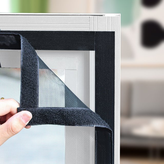 DTGJ Moskitonetz für Fenster, selbstklebend und wiederverwendbar, schwarzes Anti-Mücken-Fenstergitter aus Tüll, anpassbar und waschbar - Bild 1