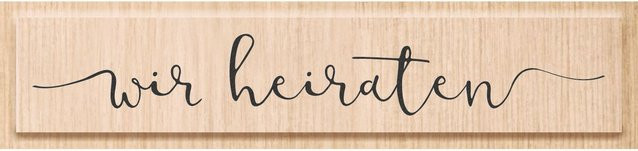 Heyda Holzstempel Wir heiraten in Beige aus Holz und Naturkautschuk - Bild 1