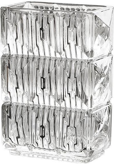 Kristall Glasvase in Form eines geraden Zylinders, transparent, B/T/H: 7,0 x 9,0 x 13,5 cm - Bild 1