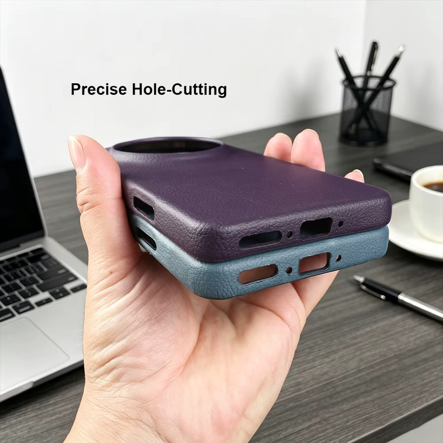 Premium Leder Handyhülle für OPPO Find X9 Pro in Schwarz oder Lila - Bild 3