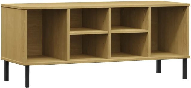 vidaXL Schuhregal OSLO aus Massivholz und Metall in Braun B: 106 cm, T: 35 cm, H: 45 cm - Bild 1