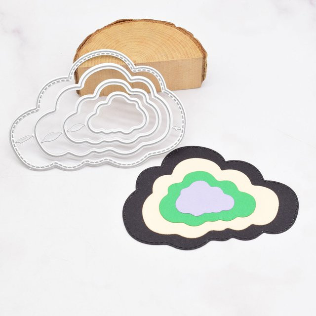 Wolken Rahmen Metall Schneidwerkzeug Set in Silber für DIY Scrapbooking und Bastelarbeiten - Bild 1