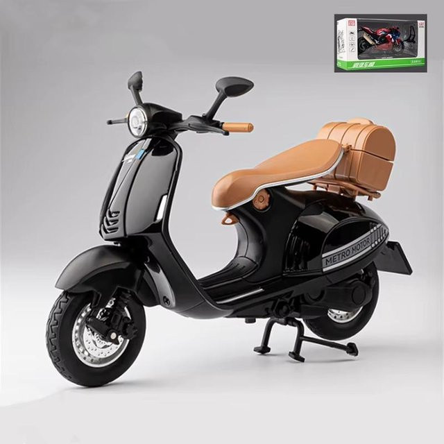 Fourall- Model Cars Vespa 946, Motorradmodell, schwarz, Maßstab 1:12 - Bild 1