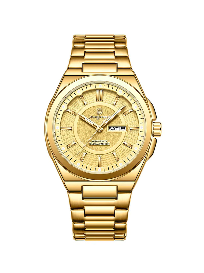 PAAZOMU Armbanduhr Quarz, Edelstahl, Gold, Herren, Datum, Wasserdicht - Bild 3