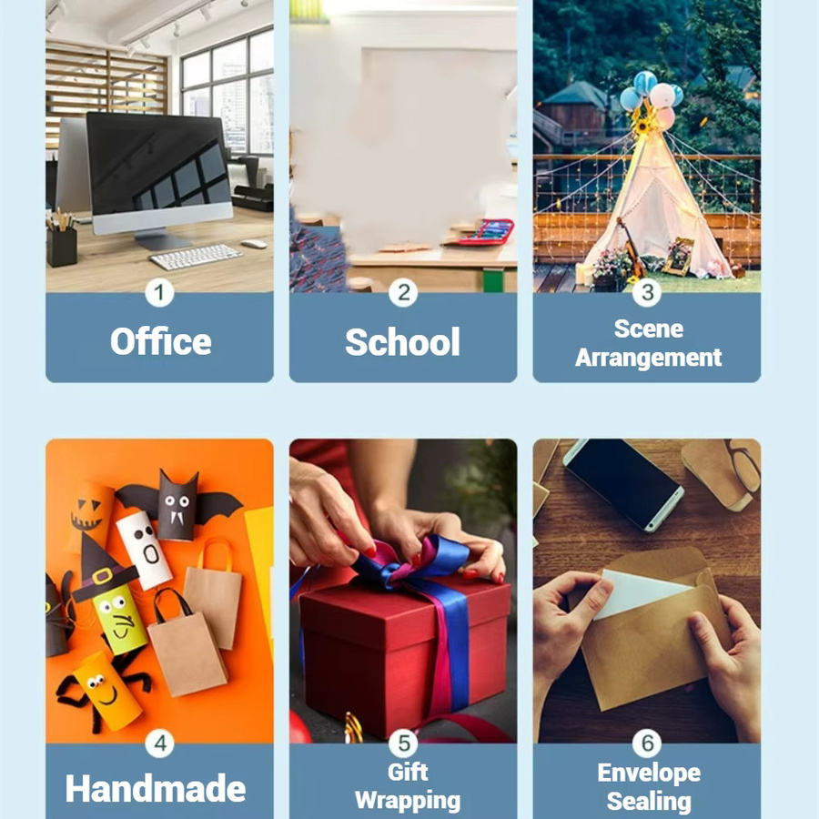Deli Klebeband-Set mit Spender, 2 transparente Klebebandrollen für Büro, Basteln und Geschenkverpackungen - Bild 2