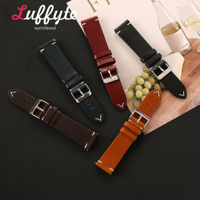 Luffyte Uhrenarmband Ölwachsleder, Schwarz, Herren - Bild 1