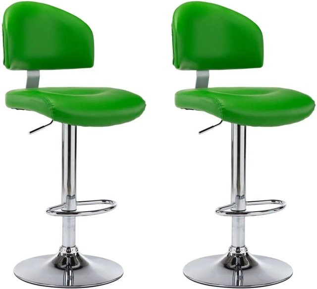 vidaXL Barhocker 2er Set aus grünem Kunstleder mit 360 Grad Drehsitz - Bild 1