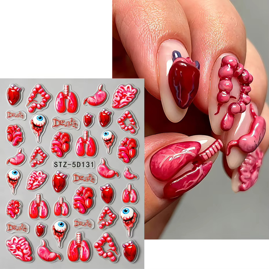 Full Beauty Nagelaufkleber 3D Halloween, Glänzend, Unisex - Bild 2