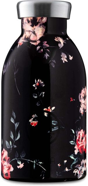 24Bottles Clima Bottle Floral Ebony Rose Pink Black 330ml - Bild 1