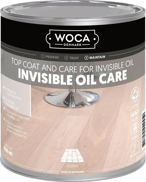 Woca Invisible Öl Pflege mit Roheffekt, transparentes Holzbodenöl zur Holzbodenpflege, 0,75 l - Bild 1