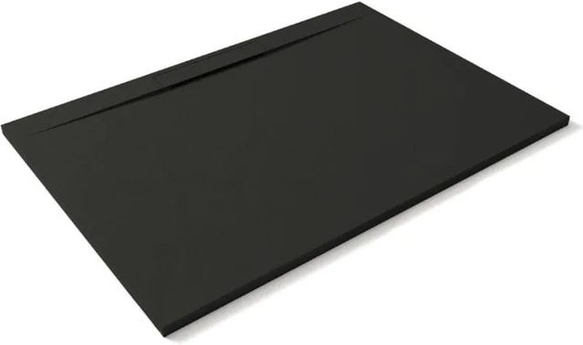 Stano Duschwanne Lyra aus Mineralguss Extra Flach Schwarz B: 120 cm, T: 100 cm - Bild 1
