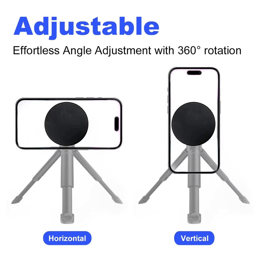 MagSafe magnetischer Telefonhalter in Schwarz mit 360 Grad Rotation und 1/4'' sowie 3/8'' Arri-Gewinde für Stativhalterungen - Bild 3