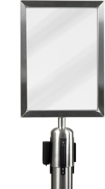 Securit A4 Plakathalter für ausziehbare Absperrständer in Chrom und Silber inklusive Montageset, B/L/H/T: 22 x 0,83 x 47 x 0,83 cm - Bild 1