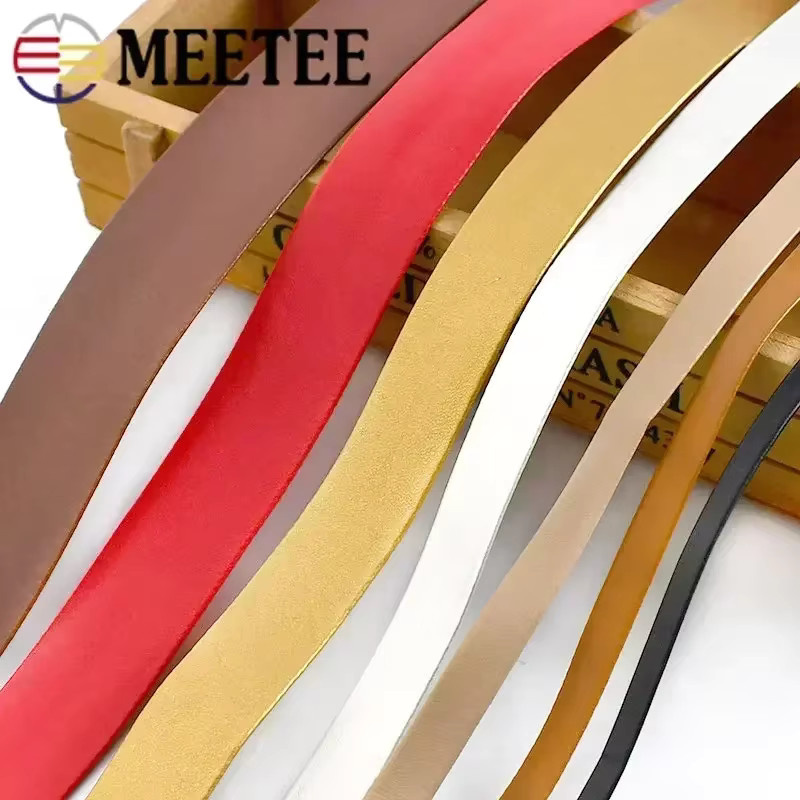 Meetee Synthetisches PU Leder Gurtband in Pink und Multicolour, 5m Länge, Breite: 5-30mm, DIY Nähzubehör - Bild 6
