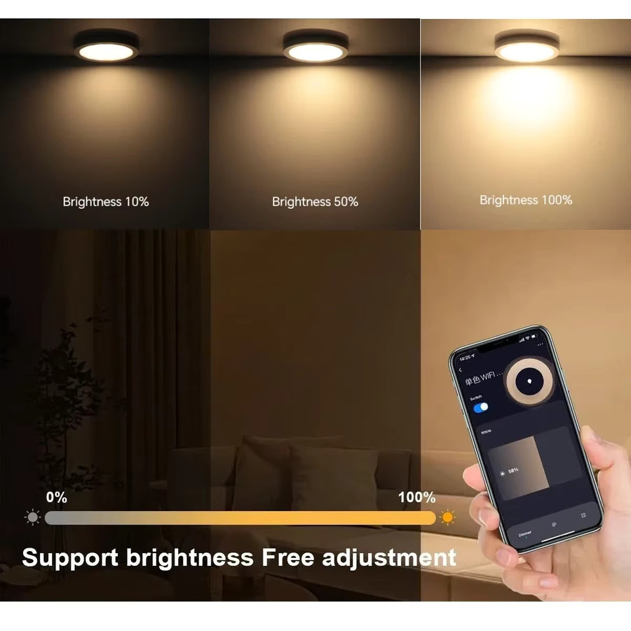 TUYA WiFi Smart LED-Panelleuchte in Weiß, 6er-Set, dimmbar mit CCT-Funktion, kompatibel mit Amazon Alexa und Google Assistant, ideal für Schränke und Möbel - Bild 3